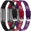 3-Pack Slim Silicone Bands Compatible with Fitbit Inspire 3/Inspire 2/Inspire HR/Inspire, Lace Silicone Narrow Thin Rose Hollowed-out Sports Replacement Strap Wristband, 306 view 1