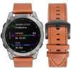 Quickfit Watch Band for Garmin Fenix 8 51mm/Fenix 7X/Fenix 6X/Fenix 5X Watch Band,26mm Genuine Leather Replacement Watch Band for Garmin Fenix 6X Pro/5X Plus/Tactix Delta/Fenix 3/Enduro(Brown) view 1