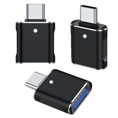 USB C to USB Adapter 3 Pack, Type C to USB 3.0 Adapter, USB Female to USB-C Male OTG Adaptor Compatible with MacBook Pro, Samsung Galaxy, Type-C Smartphones, Tablets and More (Black)