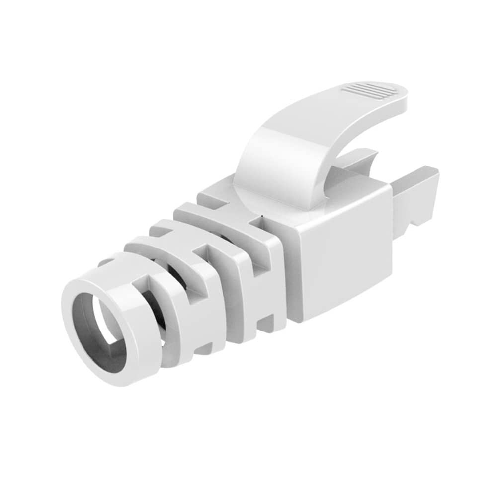 100pcs White RJ45 CAT6 CAT6E CAT5 CAT5E Ethernet Network Cable Strain Relief Boots Cable Connector Plug Cover