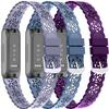 3-Pack Slim Silicone Bands Compatible with Fitbit Inspire 3/Inspire 2/Inspire HR/Inspire, Lace Silicone Narrow Thin Rose Hollowed-out Sports Replacement Strap Wristband, 302 view 1