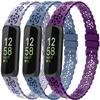 3-Pack Slim Silicone Bands Compatible with Fitbit Inspire 3/Inspire 2/Inspire HR/Inspire, Lace Silicone Narrow Thin Rose Hollowed-out Sports Replacement Strap Wristband, 302 view 2