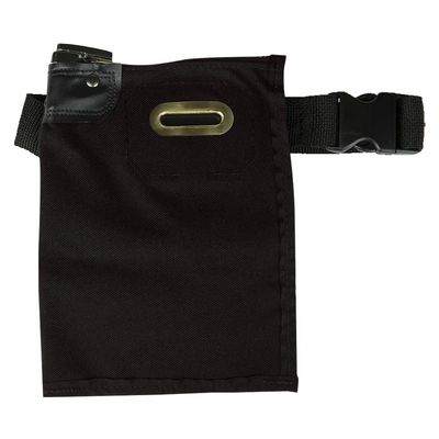 BankSupplies Locking Server Belt Bag 7W x 9H Inches Black Nylon Fabric Heavy-Duty Zippers Oval Money Slot Adjustable Waist Belt for Waitstaff and Casino Runners