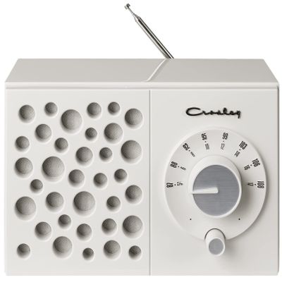 Crosley CR3042A-WS Maverick Portable AM/FM Radio with Bluetooth Receiver, White Sand