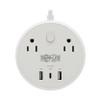 Tripp Lite Safe-IT 57W Surge Protector, 2 Outlets & 2 USB + 1 USB-C Port for Fast Charging, 300 Joules, 8 Foot 5-15P Cord, Manufacturer's Warranty & $25,000 Insurance (TLP28PD57WCAM) view 2