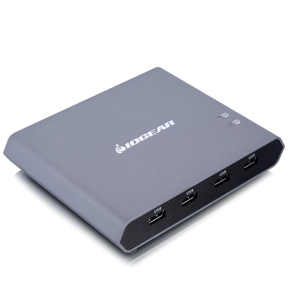 IOGEAR Access Pro Plus 2-Port USB-C KVM Switch 1 Monitor 2 Computers 4K 60Hz DisplayPort Output 4-Port USB Hub 100W Power Thunderbolt 3/4 Compatible Remote Switch (GCS1602CC)