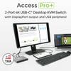 IOGEAR Access Pro Plus 2-Port USB-C KVM Switch 1 Monitor 2 Computers 4K 60Hz DisplayPort Output 4-Port USB Hub 100W Power Thunderbolt 3/4 Compatible Remote Switch (GCS1602CC) view 2