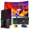 HP G3 Gaming Desktop PC, Intel Core i5 4th Gen, AMD RX 550 Graphics, 16GB RAM, 480GB SSD, MTG New 24 Inch Curved Monitor, RGB Keyboard Mouse, Speaker, Webcam, Windows 11 (Renewed) view 1