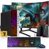 TechMagnet G3 Gaming Desktop PC, Intel Core i5 4th Gen, GT 1030 Graphics, 16GB RAM, 1TB SSD | 128GB SSD, 24 Inch Curved Dual Monitor, RGB Keyboard Mouse, Speaker, Webcam, Windows 11 Pro (Renewed) view 1