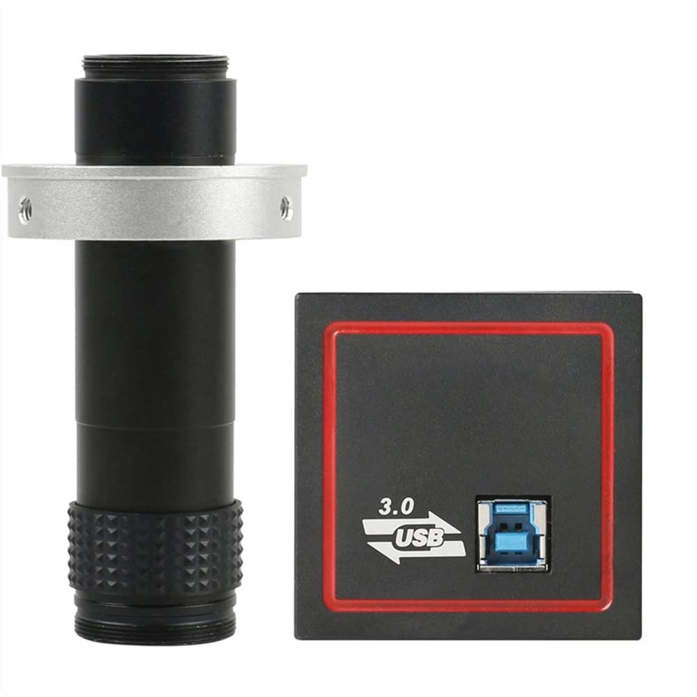 Microscope Kit 5.0MP USB3.0 Industrial Digital Video Electronic Microscope Camera Zoom C Mount Lens LEd Light For Win 8 Win10 XP For PCB Repair Microscope Lens Adapters ( Color : With 130x lens )