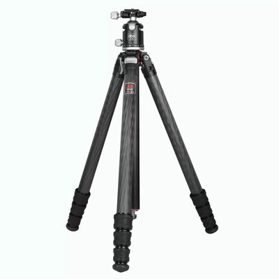 OBO N284D 63 Carbon Fiber Camera Tripod & Monopod Professional Lever Lock Center Column Tripod with 360Swivel Ball Head H36 for Camera, Max Load 17KG/37.4lbs (N284D+H36 (Black))