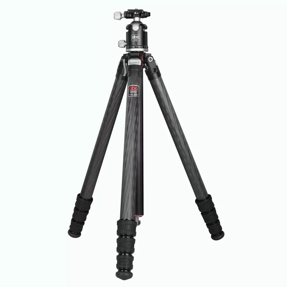 OBO N284D 63 Carbon Fiber Camera Tripod & Monopod Professional Lever Lock Center Column Tripod with 360Swivel Ball Head H36 for Camera, Max Load 17KG/37.4lbs (N284D+H36 (Black))