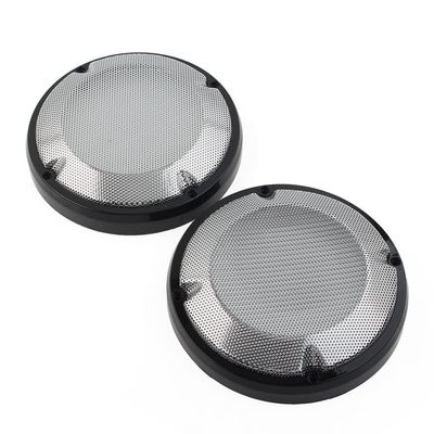 FSFY Motorcycle 6.5" Saddlebag Lid Speaker Grill Cover,Mesh Speaker Grille Cover Trim With Screws for Harley Touring Electra Glibe 83-20,Black & Chrome