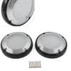 FSFY Motorcycle 6.5" Saddlebag Lid Speaker Grill Cover,Mesh Speaker Grille Cover Trim With Screws for Harley Touring Electra Glibe 83-20,Black & Chrome view 3