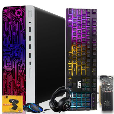 HP G3 Gaming Desktop PC, Intel Core i5 4th Gen, GTX 1030 Graphics, 16GB RAM, 480GB SSD, RGB Keyboard Mouse, Headphone, Webcam, Windows 11 (Renewed)