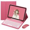 YEEHi Keyboard Case Mouse for iPad mini A17 Pro/iPad mini 6th Generation Color Cute Round Key Wireless Bluetooth Detachable Keyboard Cover with Pencil Holder (Dark Pink) view 1