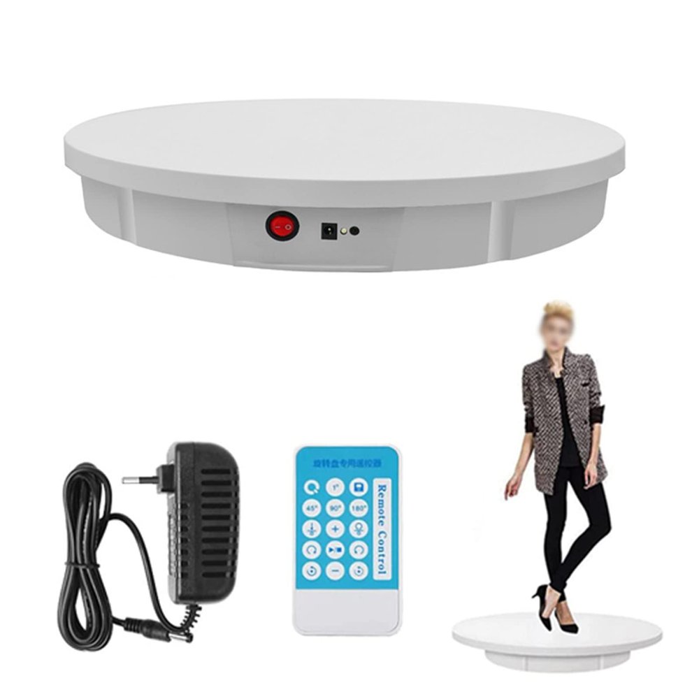 20.5 Inch Electric Rotating Turntable 360 Degree Motorized Rotating Display Stand Automatic Turntable for Photography 3D Models, Jewelry and Collectibles,White