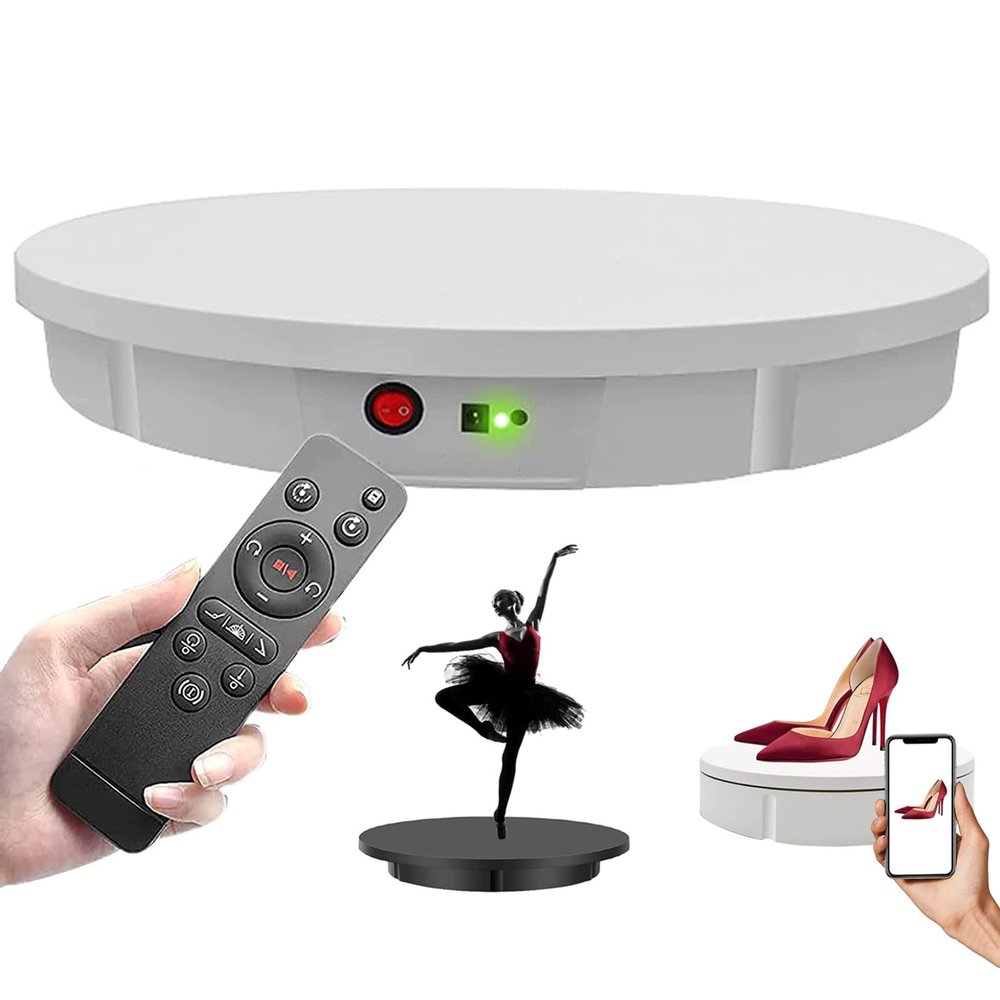 Rotating Display Stand Remote Electric 360 Degree Rotating Turntable for Photography 3D Models, Jewelry and Collectibles, 100Kg Capacity, Speed Adjustment,52cm