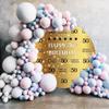 Leyiyi 6x6ft Golden 50th Birthday Round Backdrop for Adult Step and Repeat Golden Glitter Shiny Photography Background Happy 50th Birthday Backdrop Fifty Years Old Age Party Decoration Banner view 2