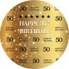 Leyiyi 6x6ft Golden 50th Birthday Round Backdrop for Adult Step and Repeat Golden Glitter Shiny Photography Background Happy 50th Birthday Backdrop Fifty Years Old Age Party Decoration Banner view 4