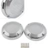 FSFY Motorcycle 6.5" Saddlebag Lid Speaker Grill Cover,Mesh Speaker Grille Cover Trim With Screws for Harley Touring Electra Glibe 83-20,Chrome view 2