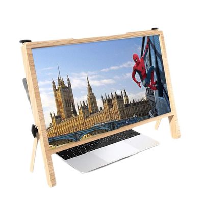 KITCISSL Projector Screen with Stand Premium Computer Screen Enlarger for Laptop, 21 Inch Ultra-Clear Laptop Screen Amplifier Expansion Bracket Desktop Screen Magnifying Glass (Color : Brown)