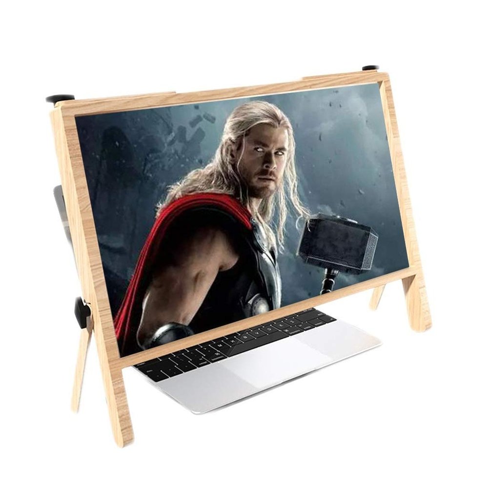 KITCISSL 21 Inch Computer Screen Enlarger Amplifier for Laptop, Laptop Screen Magnifier 3D Ultra-Clear Expansion Bracket Projector Screen Stand, Desktop Screen Magnifying Glass (Color : Brown)