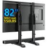 AX WABER Universal TV Stand, Table Top TV Stand Base Wobble-Free Replacement for Most 24 to 80 Inch LCD LED TVs, 7 Height Adjustable TV Legs Hold up to 150lbs, Max VESA 800x500mm, Black AX10TB02 view 1