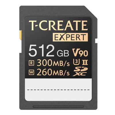 TEAMGROUP T-Create Expert 512GB SD Card UHS-II SDXC U3 V90 Read Speed up to 300MB/s, Supports 8K and 4K Videography Compatible with Canon Sony Nikon Panasonic Olympus Digital Camera TTCSDX512GIIV9001