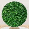 AOFOTO 7.2x7.2ft Green Leaves Round Backdrop Spring Nature Greenery Leaf Grass Wall Photography Background for Wedding Newborn Baby Shower Birthday Party Decorations Photo Studio Props view 1