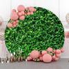 AOFOTO 7.2x7.2ft Green Leaves Round Backdrop Spring Nature Greenery Leaf Grass Wall Photography Background for Wedding Newborn Baby Shower Birthday Party Decorations Photo Studio Props view 2