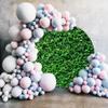 AOFOTO 7.2x7.2ft Green Leaves Round Backdrop Spring Nature Greenery Leaf Grass Wall Photography Background for Wedding Newborn Baby Shower Birthday Party Decorations Photo Studio Props view 3