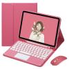 YEEHi iPad 6th 5th Generation Touchpad Case Mouse iPad Air 2 Pro 9.7 inch Retro Round Key Cute Color Keyboard Trackpad Detachable Cover (Dark Pink) view 1