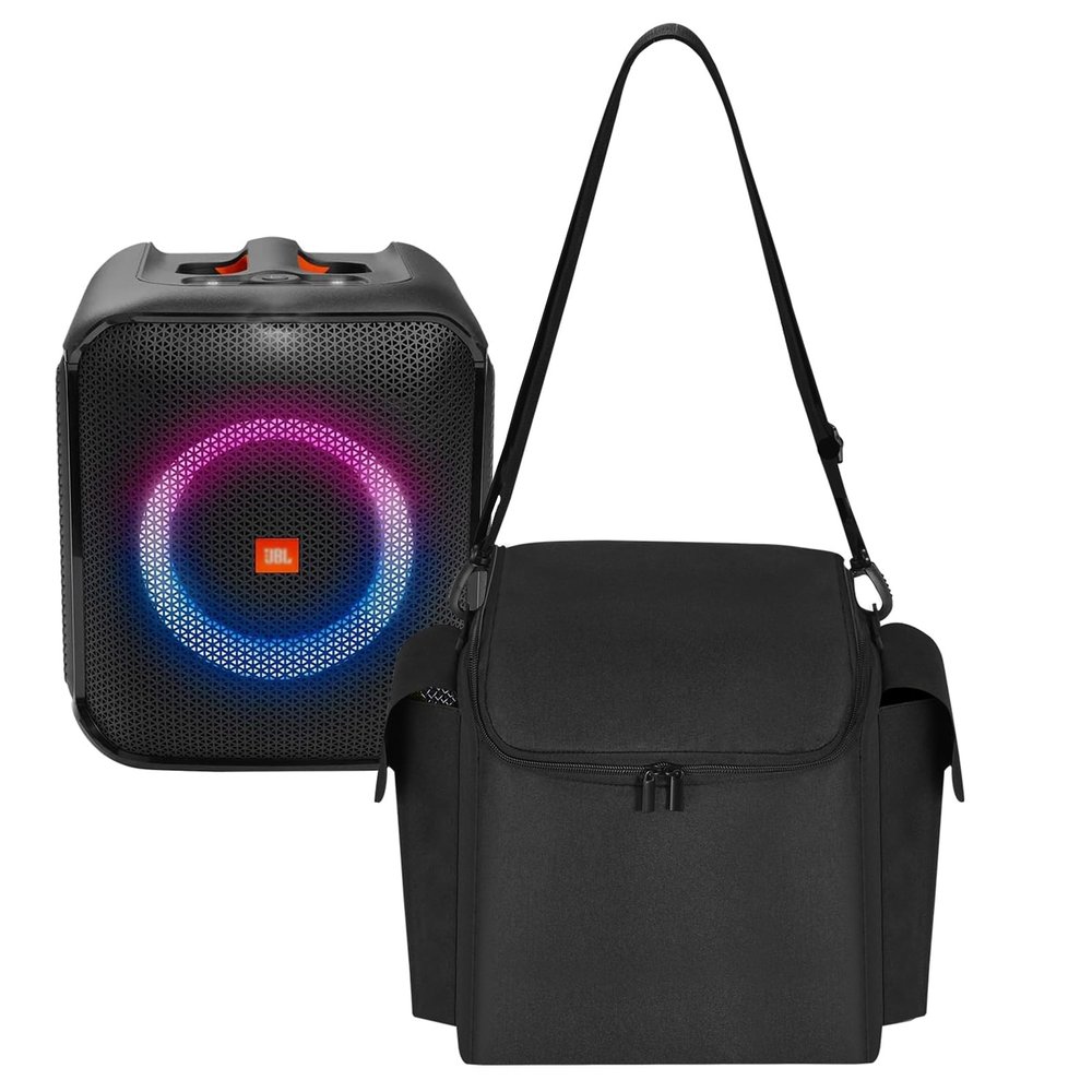 Hzycwgone Carrying Travel Case for JBL Partybox Encore Case Protective Speaker Storage Bag Compatible with JBL Partybox Encore Essential Portable Party Speaker Cover w/Shoulder Strap (Black)