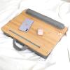 SUMISKY Lap Desk-Portable Laptop Stand with Cushion, Bamboo Platform with Phone Holder, Wrist Pad Fits up to 15.6 Inch Laptops view 2