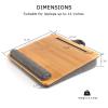 SUMISKY Lap Desk-Portable Laptop Stand with Cushion, Bamboo Platform with Phone Holder, Wrist Pad Fits up to 15.6 Inch Laptops view 3