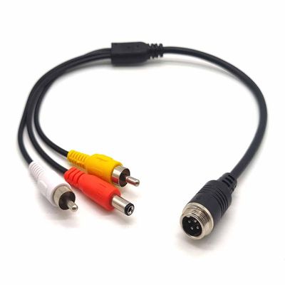 GXMRHWY GX12 4 Pin Male Connector Aviation Cable Adapter Cable to DC RCA CCTV Camera Cable 1M
