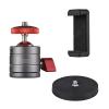 Andoer Mini Ball Head 360 Rotating Ballhead Tripod Mount Aluminum Alloy with Magnetic Base Phone Holder Replacement for Smartphone view 1