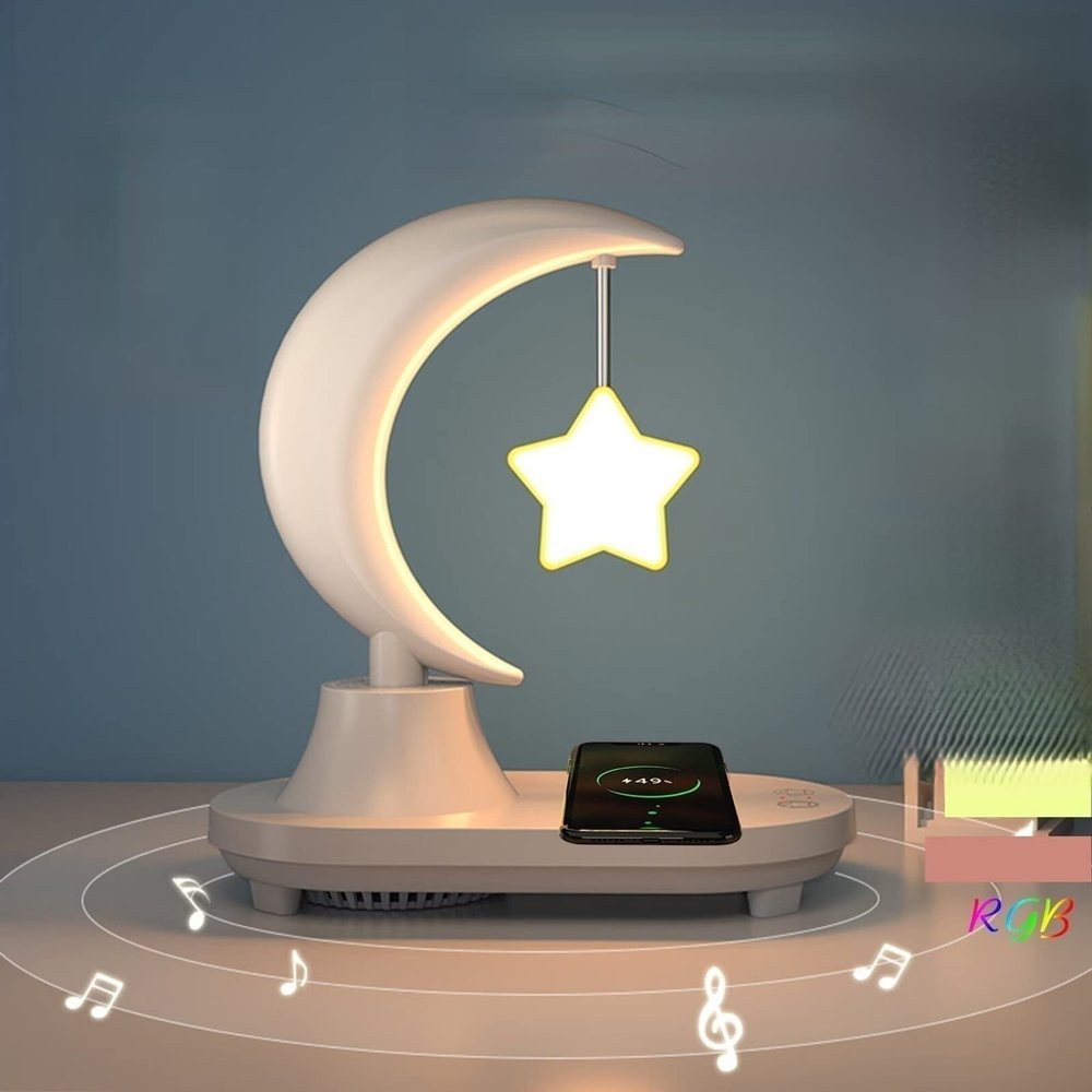 3 in 1 with Bluetooth audio and wireless charging function of the LED bedside romantic colorful atmosphere night light( Note: Bluetooth speaker does not support voice call function) (Star Star)