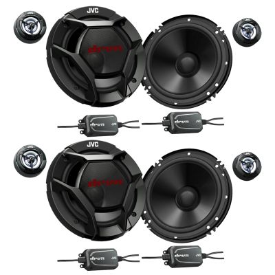 2 Pairs (Qty 4) of JVC CSDR601C 6.5" 2-Way 360 Watts Peak Power Car Audio Vehicle Component Speakers