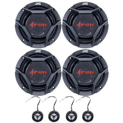 2 Pairs (Qty 4) of JVC CSDR1700C DRVN DR Series 6.75" 360 Watts Max Power 2-Way Car Audio Vehicle Component Speakers