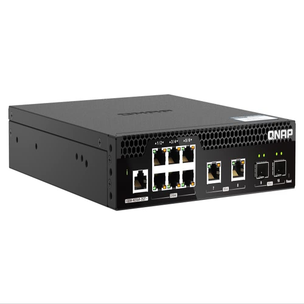 Qnap Switch QSW-M2106R-2S2T | 10 Gigabit, Managed, Rackmount incl. Rack Kit