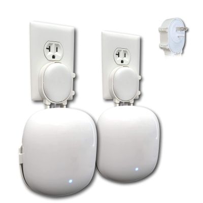 The Nest WiFi Pro Genie Wall Mount Outlet Holder Stand (2-Pack) | Lowest Profile | Open Access | No Messy Screws or Tape | Reinforced Support | Horizontal and Vertical Outlets