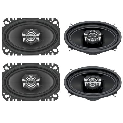 2 Pairs (Qty 4) of JVC CSV4627 DRVN V Series 4x6 140 Watts Peak Power 2-Way Coaxial Car Audio Stereo Speakers
