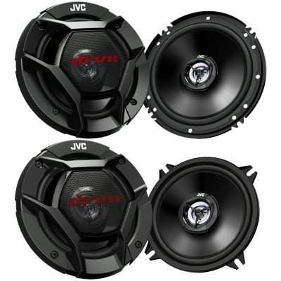 1 Pair (Qty 2) of JVC CSDR621 drvn 6.5" 2-Way Coaxial 300W Max Power Automotive Speakers Bundle Combo with (Qty 2) JVC CSDR521 5.25" 2-Way Coaxial 260W Max Power Car Audio Speakers