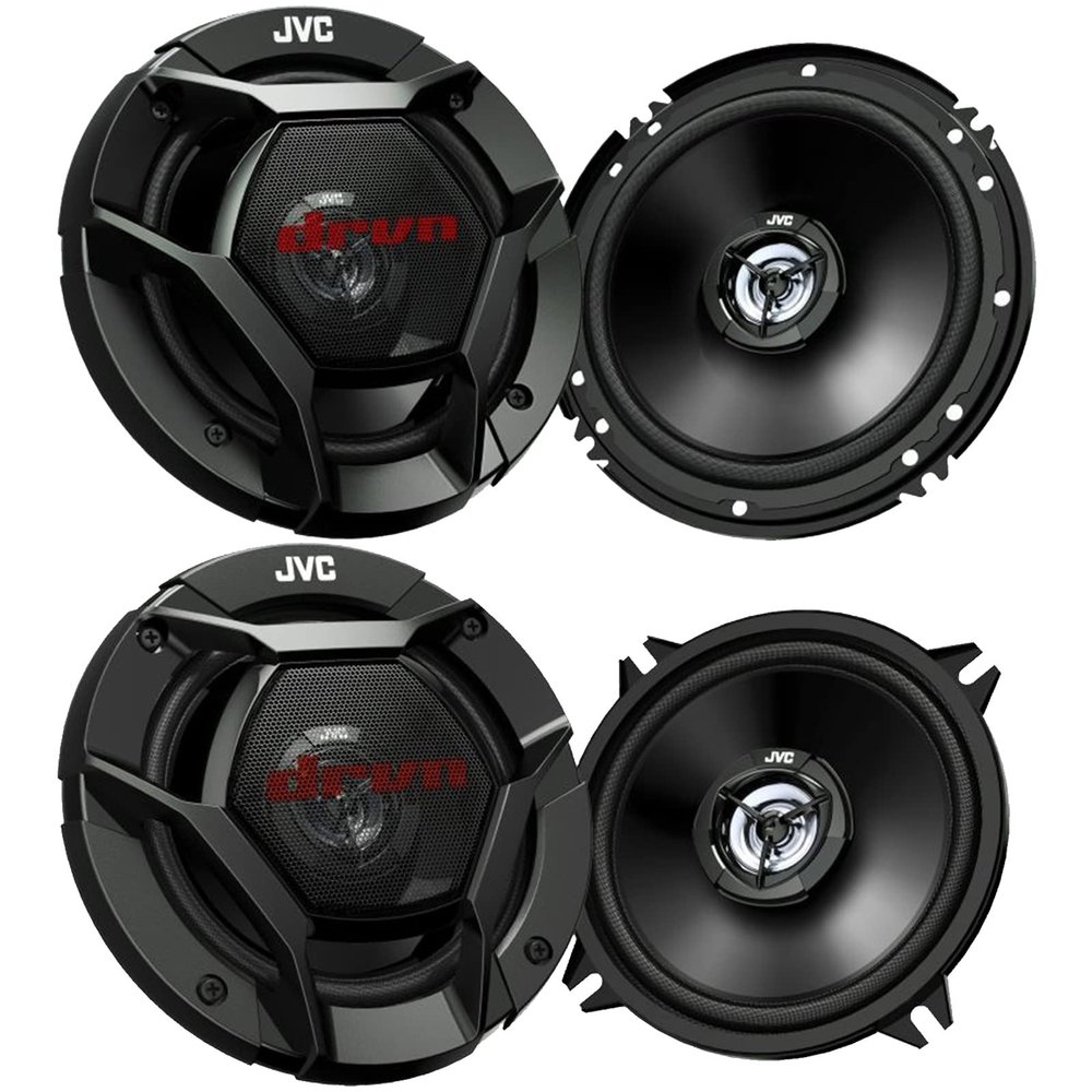 1 Pair (Qty 2) of JVC CSDR621 drvn 6.5" 2-Way Coaxial 300W Max Power Automotive Speakers Bundle Combo with (Qty 2) JVC CSDR521 5.25" 2-Way Coaxial 260W Max Power Car Audio Speakers