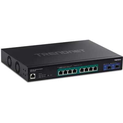 TRENDnet 10-Port Multi-Gig Web Smart PoE+ Switch, 8 x 2.5GBASE-T PoE+ Ports, 2 x 10G SFP+ Slots, Metal Housing, Managed Network Ethernet Switch, Lifetime Protection, Black, TPE-3102WS