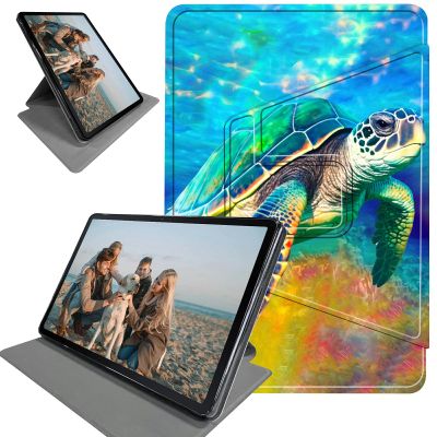 360 Degree Rotation Portable Case for Fire HD 10 & 10 Plus Tablet (Only Compatible with 11th Generation 2021 Release), Smart Standing Protective Cover with Auto Sleep/Wake, Sea Turtles in Ocean