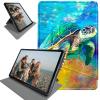 360 Degree Rotation Portable Case for Fire HD 10 & 10 Plus Tablet (Only Compatible with 11th Generation 2021 Release), Smart Standing Protective Cover with Auto Sleep/Wake, Sea Turtles in Ocean view 1