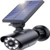 JIAXIZ Solar Security Lights Outdoor Motion Sensor, Dummy Camera Light IP66 Waterproof for Yard Garden Garage Illumination and Protection Black view 1
